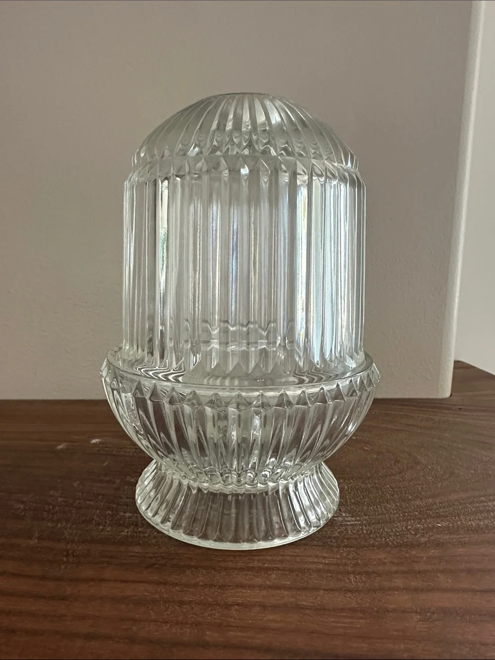 Vintage Homco Clear Ribbed Glass Fairy Lamp - 3 pcs (Authentic Mark)